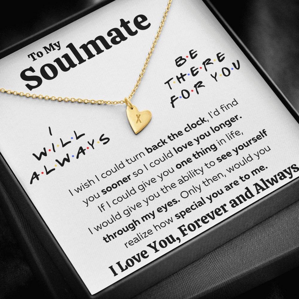 TO MY SOULMATE "THERE FOR YOU - MY EYES" CUSTOM NAME INITIALS ENGRAVING HEARTS NECKLACE GIFT SET - ON CLOUD NINE GIFTS