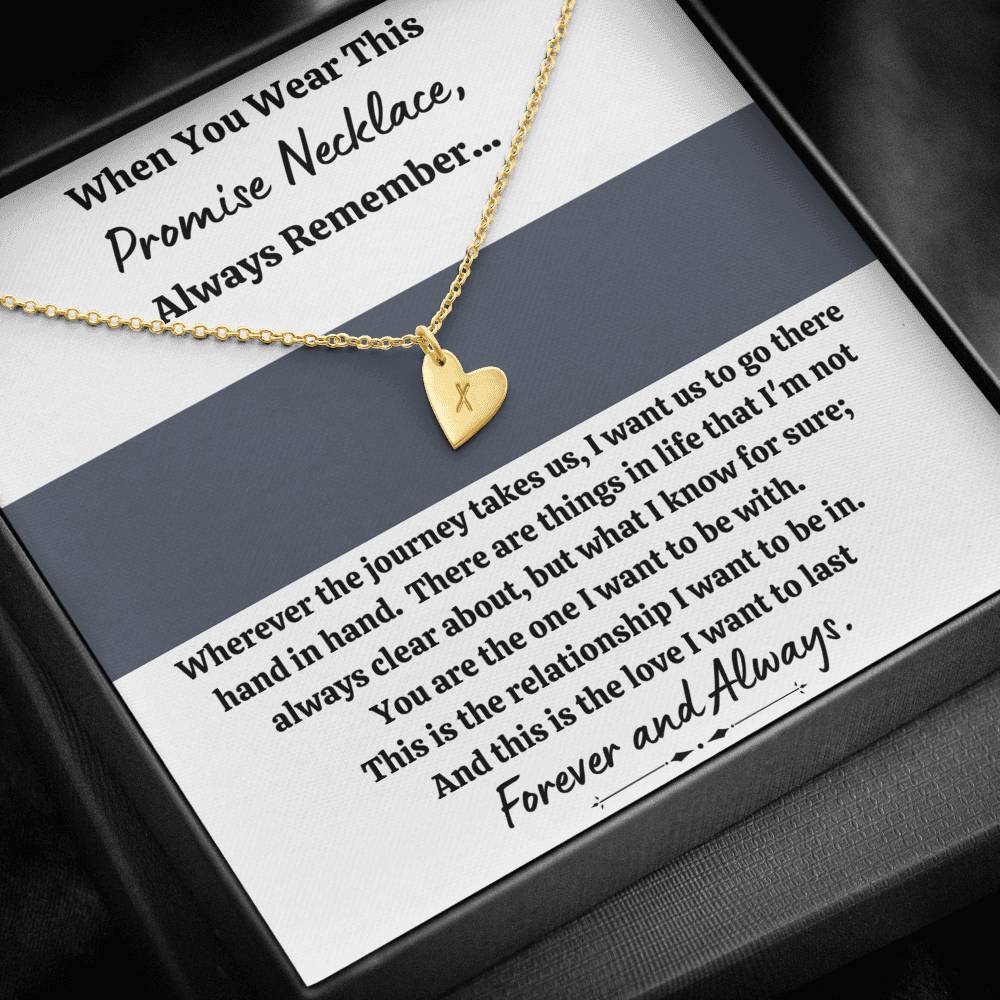 TO MY LOVE "PROMISE NECKLACE - GREY" CUSTOM NAME INITIALS ENGRAVING HEARTS NECKLACE GIFT SET - ON CLOUD NINE GIFTS