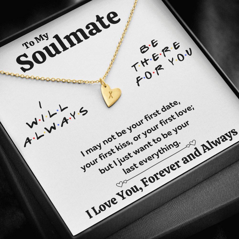 TO MY SOULMATE "THERE FOR YOU - LAST EVERYTHING" CUSTOM NAME INITIALS ENGRAVING HEARTS NECKLACE GIFT SET - ON CLOUD NINE GIFTS