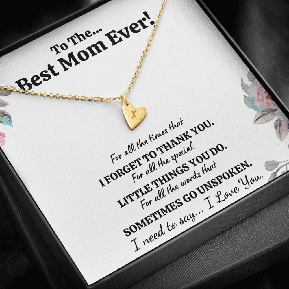 TO THE BEST MOM EVER "FOR ALL" CUSTOM NAME INITIALS ENGRAVING HEARTS NECKLACE GIFT SET - ON CLOUD NINE GIFTS