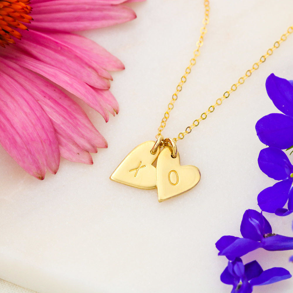 DEAR WIFE "STARS" CUSTOM NAME INITIALS ENGRAVING HEARTS NECKLACE GIFT SET - ON CLOUD NINE GIFTS