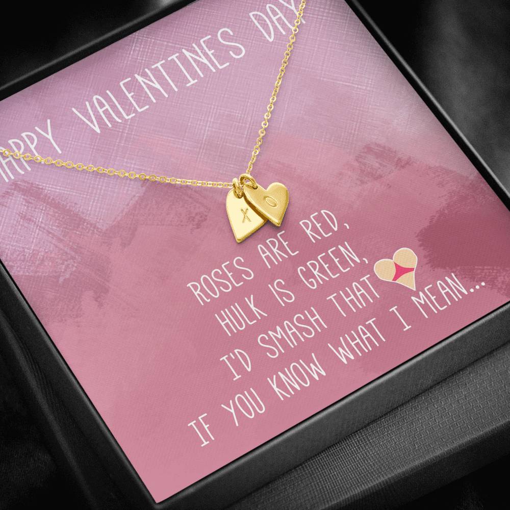 TO MY LOVE "BUTT" CUSTOM NAME INITIALS ENGRAVING HEARTS NECKLACE GIFT SET - ON CLOUD NINE GIFTS