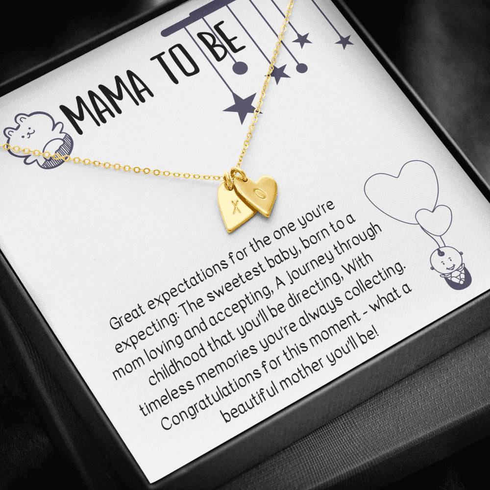 MAMA TO BE "BEAUTIFUL MOTHER" CUSTOM NAME INITIALS ENGRAVING HEARTS NECKLACE GIFT SET - ON CLOUD NINE GIFTS