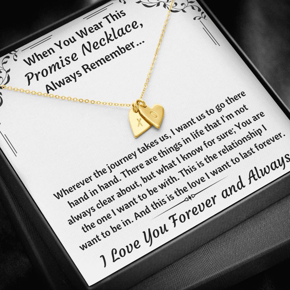 TO MY LOVE "PROMISE NECKLACE" CUSTOM NAME INITIALS ENGRAVING HEARTS NECKLACE GIFT SET - ON CLOUD NINE GIFTS