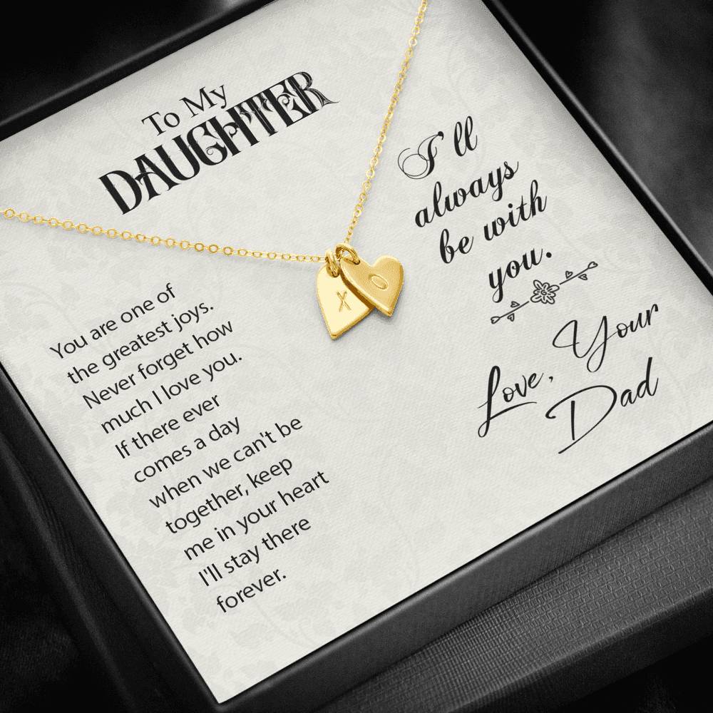 TO MY DAUGHTER "GREATEST JOYS" CUSTOM NAME INITIALS ENGRAVING HEARTS NECKLACE GIFT SET - ON CLOUD NINE GIFTS