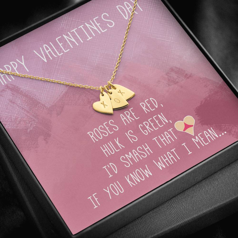 TO MY LOVE "BUTT" CUSTOM NAME INITIALS ENGRAVING HEARTS NECKLACE GIFT SET - ON CLOUD NINE GIFTS