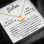TO MY SISTER "THERE FOR YOU - BRAVER" CUSTOM NAME INITIALS ENGRAVING HEARTS NECKLACE GIFT SET - ON CLOUD NINE GIFTS