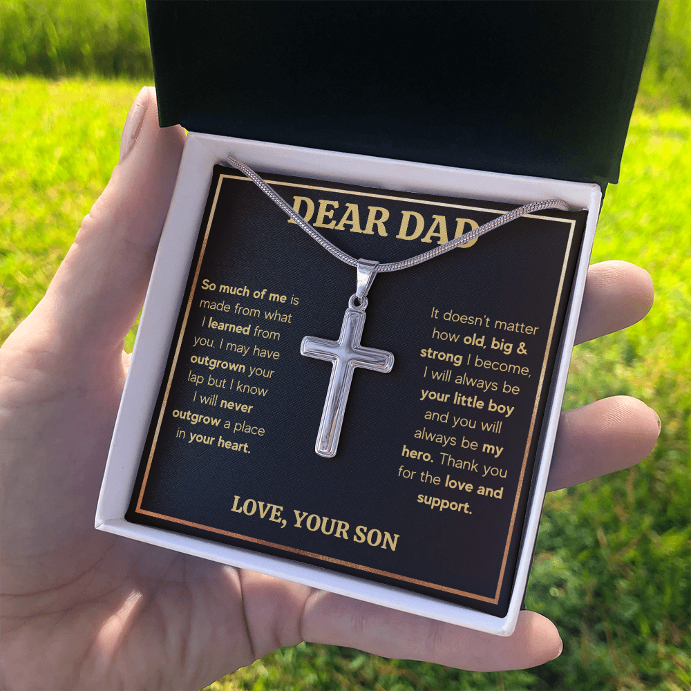 Dad gifts from son, necklace for dad who wants nothing, dad birthday gifts from son, happy birthday dad cross, best dad ever gifts - ON CLOUD NINE GIFTS