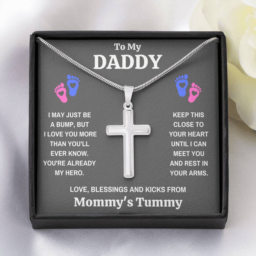 TO MY DADDY "HERO-GREY" CROSS NECKLACE GIFT SET - ON CLOUD NINE GIFTS