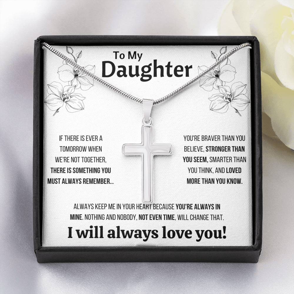 TO MY DAUGHTER "NOT EVEN TIME" CROSS NECKLACE GIFT SET - ON CLOUD NINE GIFTS