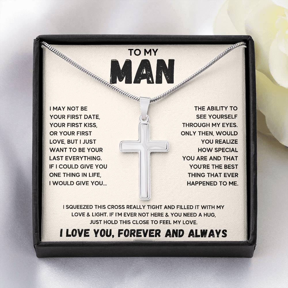 TO MY MAN CROSS HUG NECKLACE GIFT SET - ON CLOUD NINE GIFTS