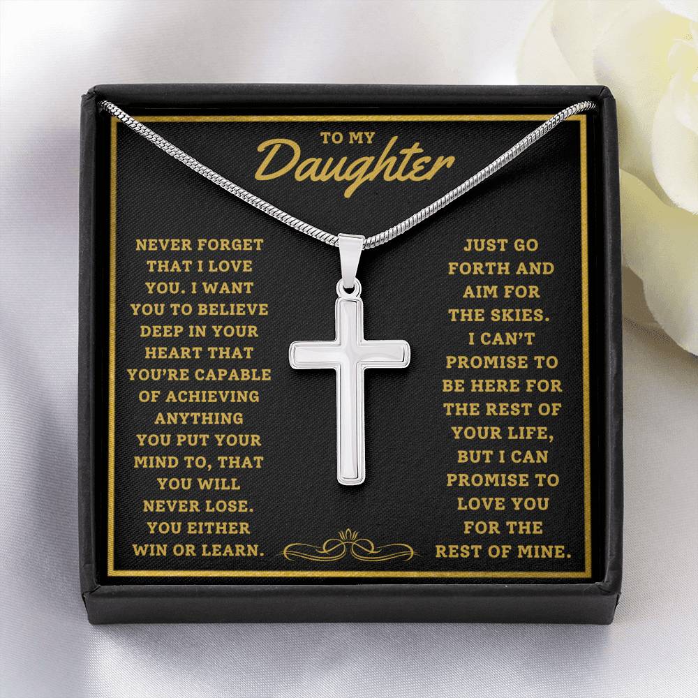 TO MY DAUGHTER "AIM FOR THE SKIES" ARTISAN CROSS NECKLACE GIFT SET - ON CLOUD NINE GIFTS