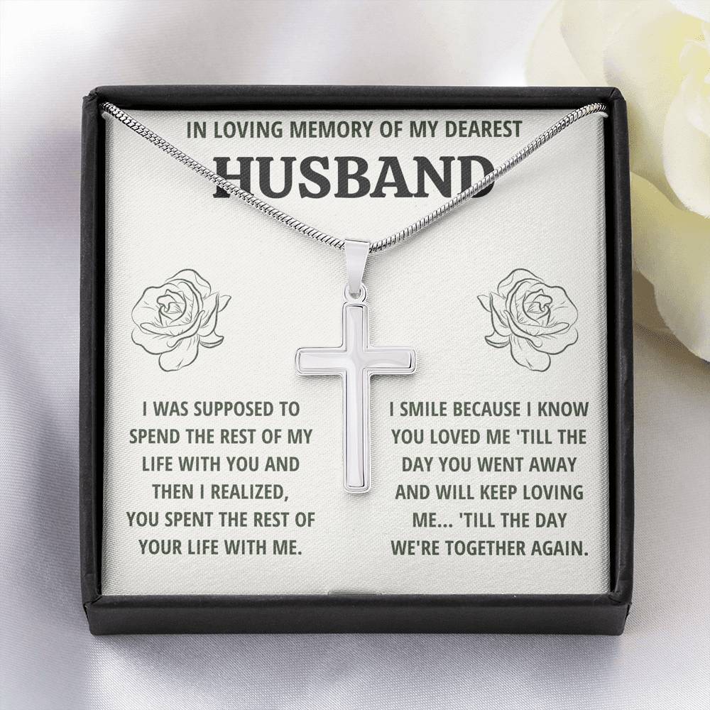 TO MY HUSBAND "LIFE" REMEMBRANCE CROSS NECKLACE GIFT SET - ON CLOUD NINE GIFTS