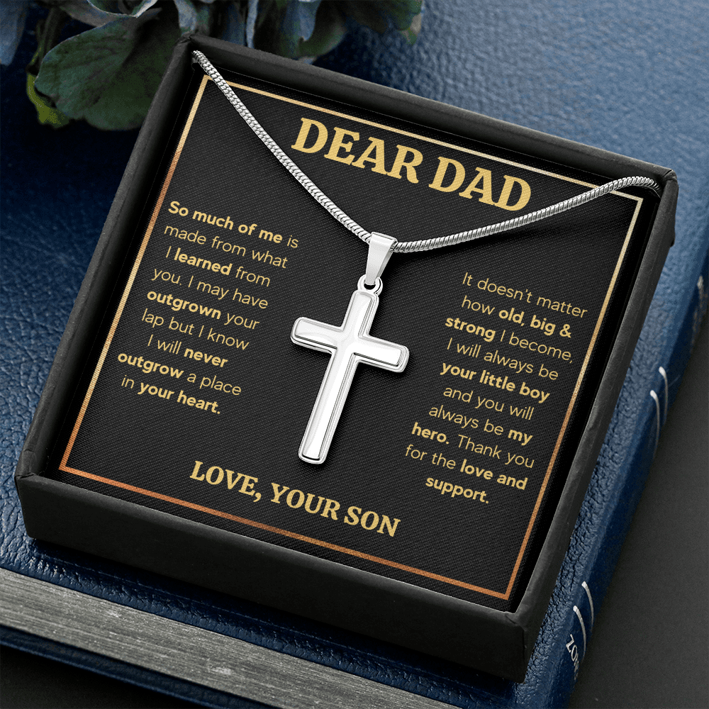 Dad gifts from son, necklace for dad who wants nothing, dad birthday gifts from son, happy birthday dad cross, best dad ever gifts - ON CLOUD NINE GIFTS