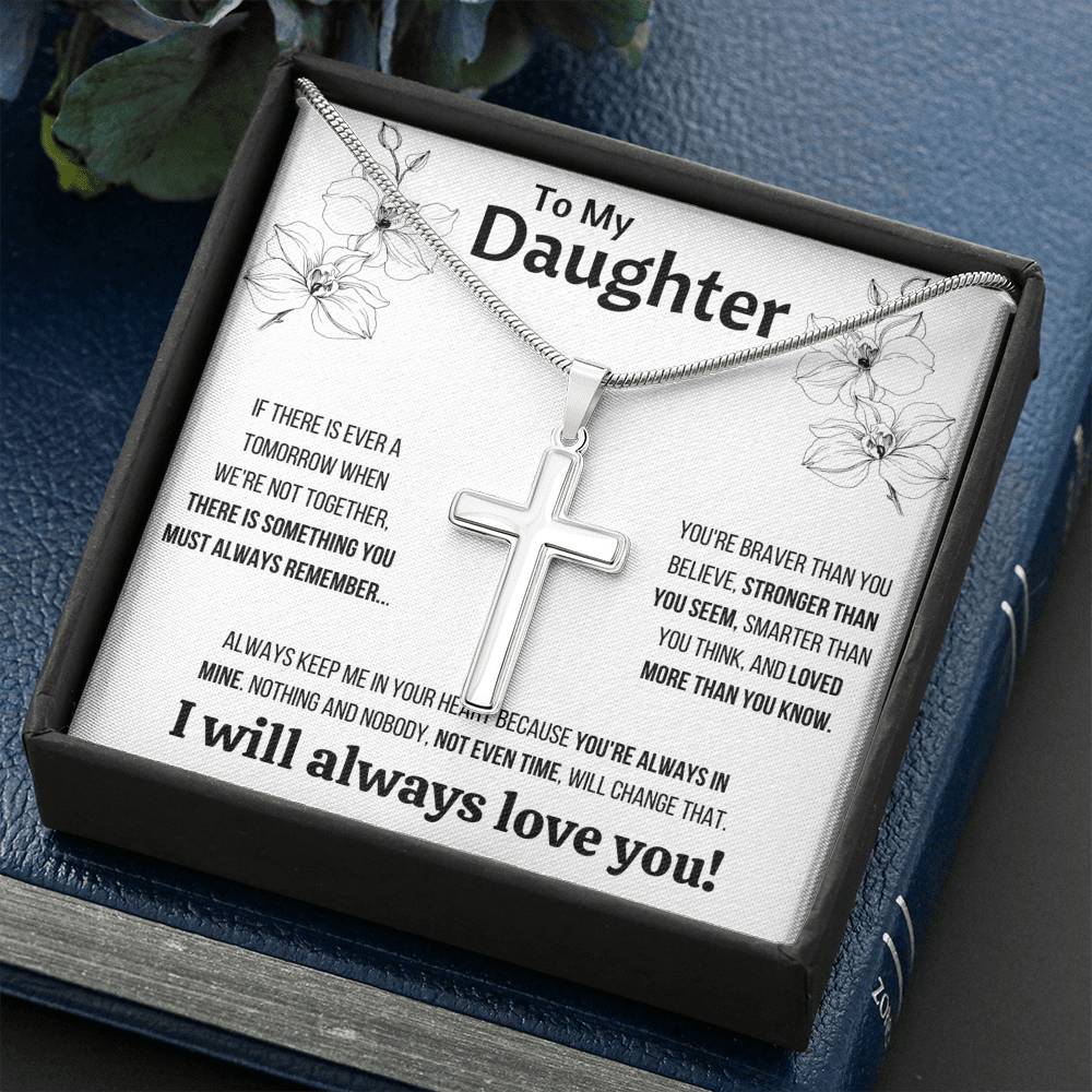 TO MY DAUGHTER "NOT EVEN TIME" CROSS NECKLACE GIFT SET - ON CLOUD NINE GIFTS