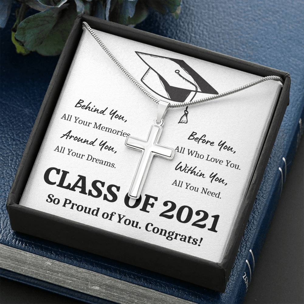 GRADUATION ALL YOU NEED CROSS NECKLACE GIFT SET - ON CLOUD NINE GIFTS