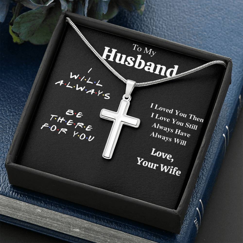 TO MY HUSBAND "I LOVED YOU THEN" CROSS NECKLACE GIFT SET - ON CLOUD NINE GIFTS