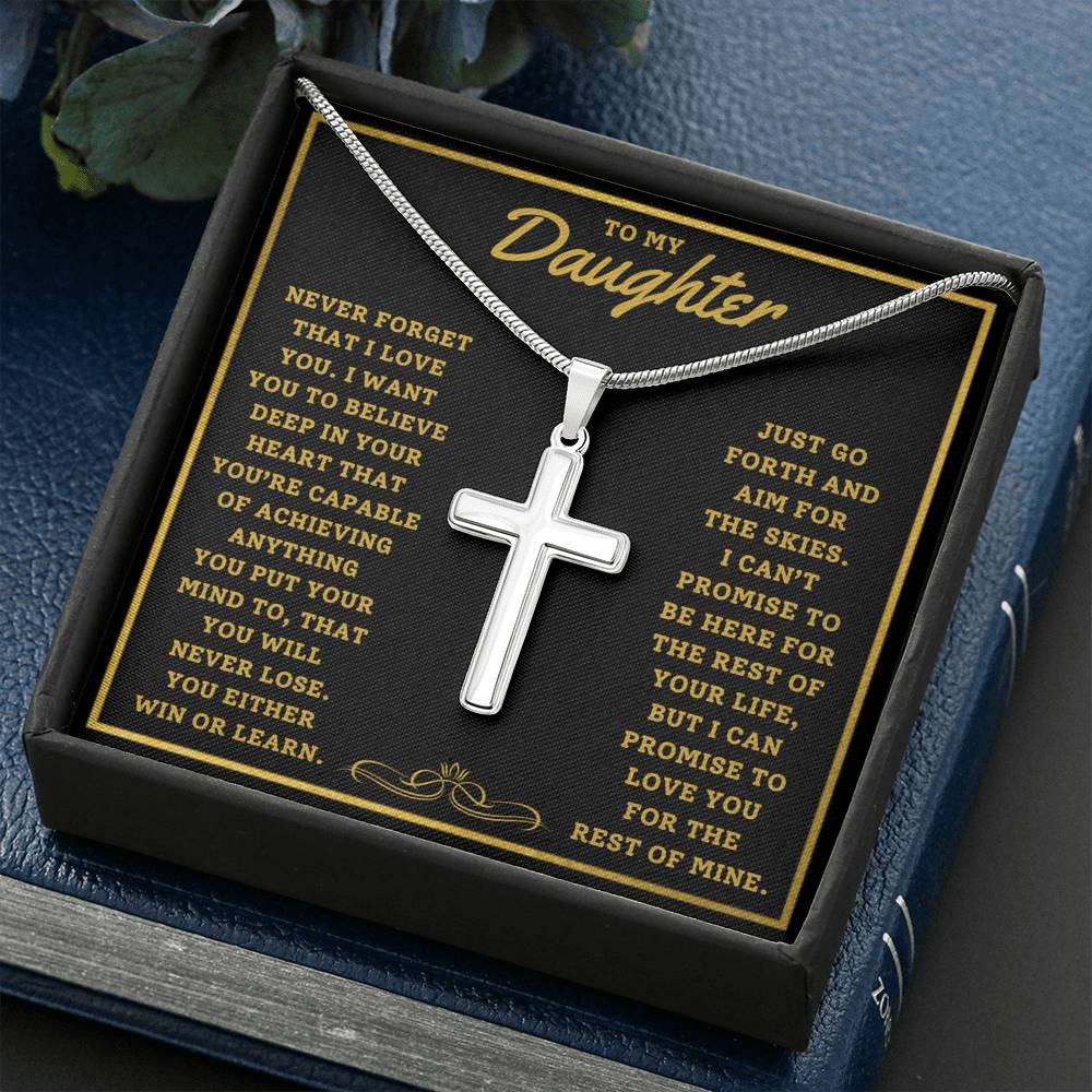 TO MY DAUGHTER "AIM FOR THE SKIES" ARTISAN CROSS NECKLACE GIFT SET - ON CLOUD NINE GIFTS