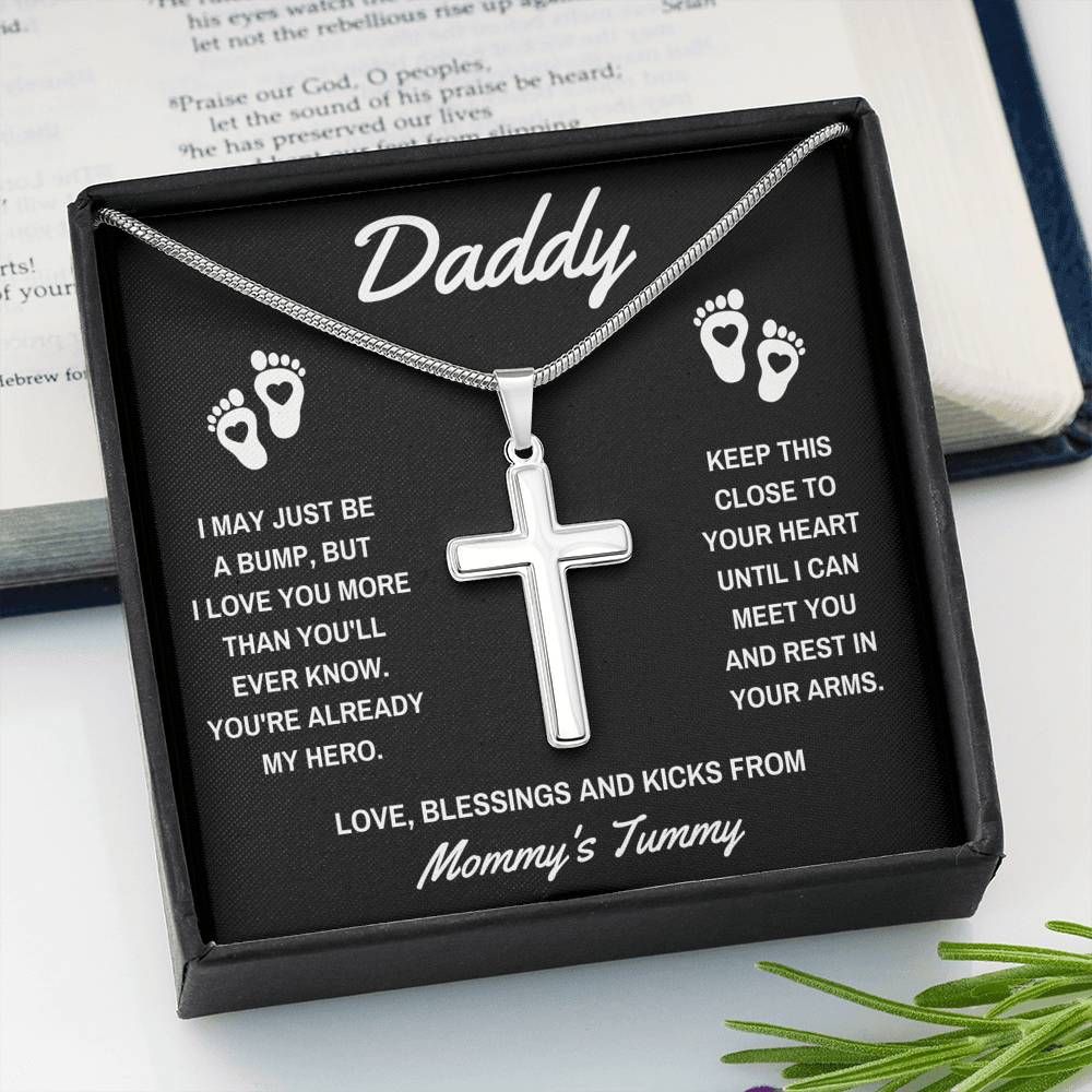TO DADDY "ALREADY MY HERO" CROSS NECKLACE GIFT SET - ON CLOUD NINE GIFTS