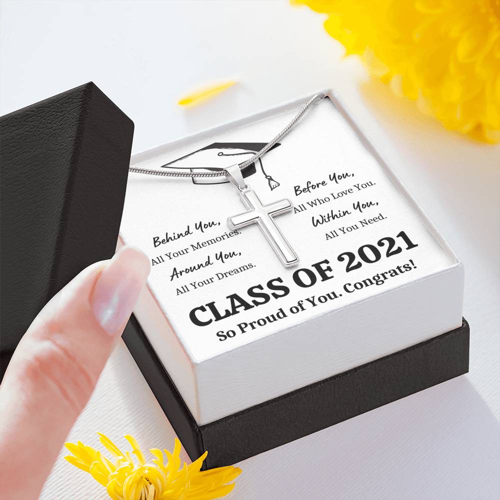 GRADUATION ALL YOU NEED CROSS NECKLACE GIFT SET - ON CLOUD NINE GIFTS