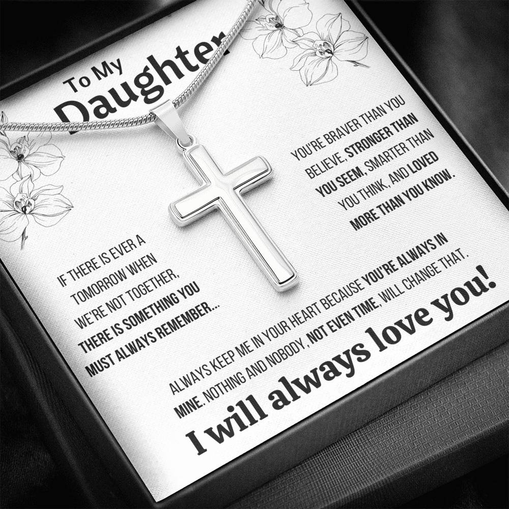 TO MY DAUGHTER "NOT EVEN TIME" CROSS NECKLACE GIFT SET - ON CLOUD NINE GIFTS