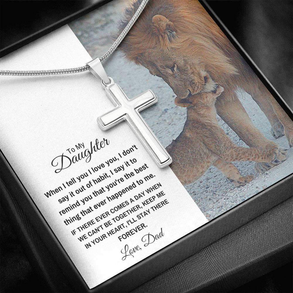TO MY DAUGHTER "STAY THERE FOREVER" CROSS NECKLACE GIFT SET - ON CLOUD NINE GIFTS