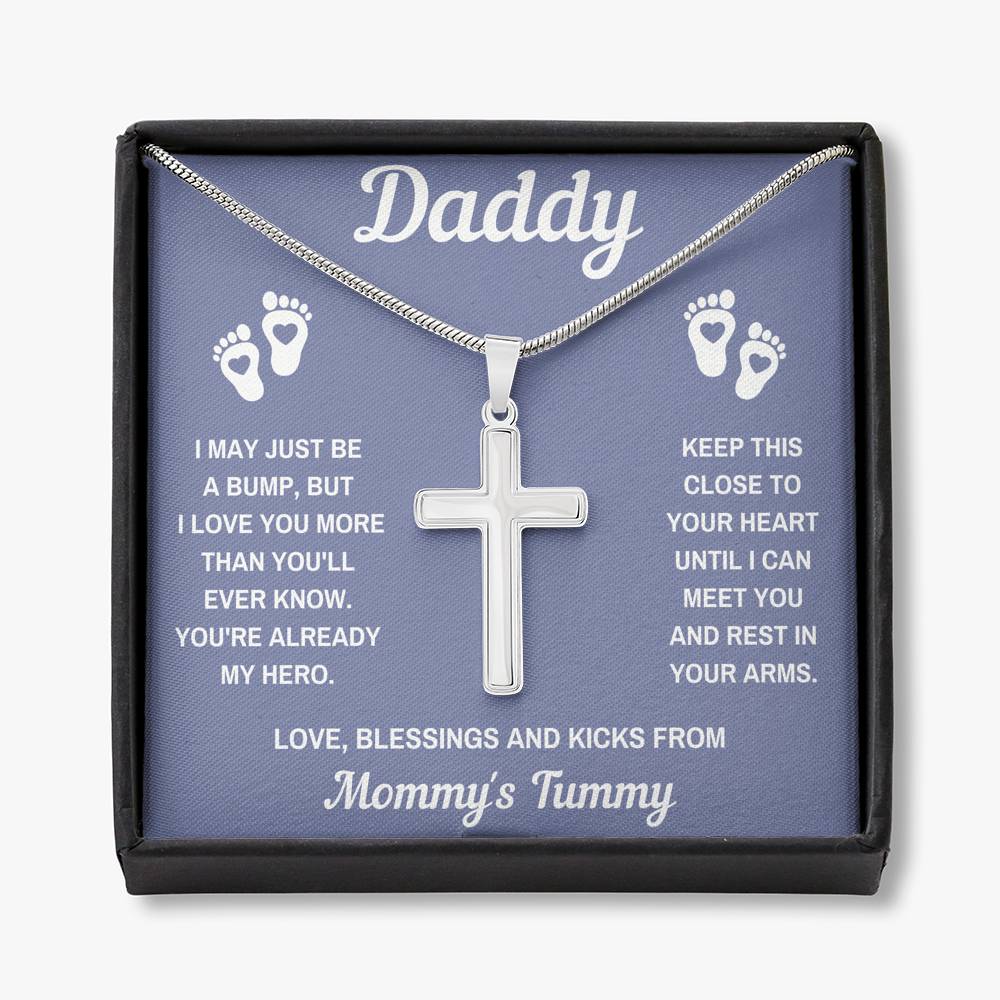 TO MY DADDY HERO GREY CROSS NECKLACE GIFT SET - ON CLOUD NINE GIFTS