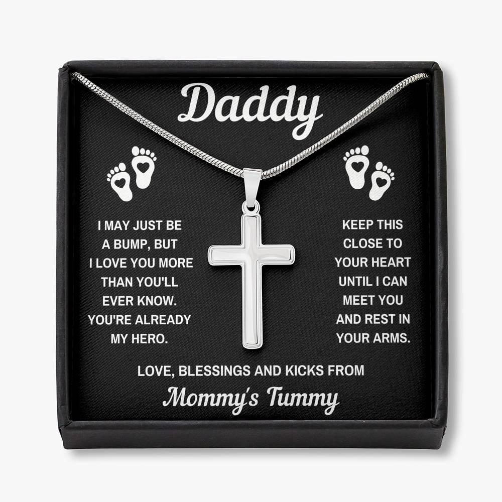 TO MY DADDY HERO BLACK CROSS NECKLACE GIFT SET - ON CLOUD NINE GIFTS
