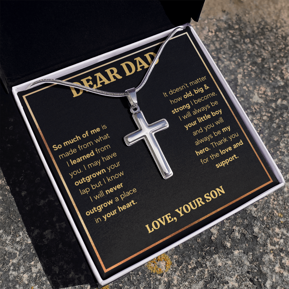 Dad gifts from son, necklace for dad who wants nothing, dad birthday gifts from son, happy birthday dad cross, best dad ever gifts - ON CLOUD NINE GIFTS