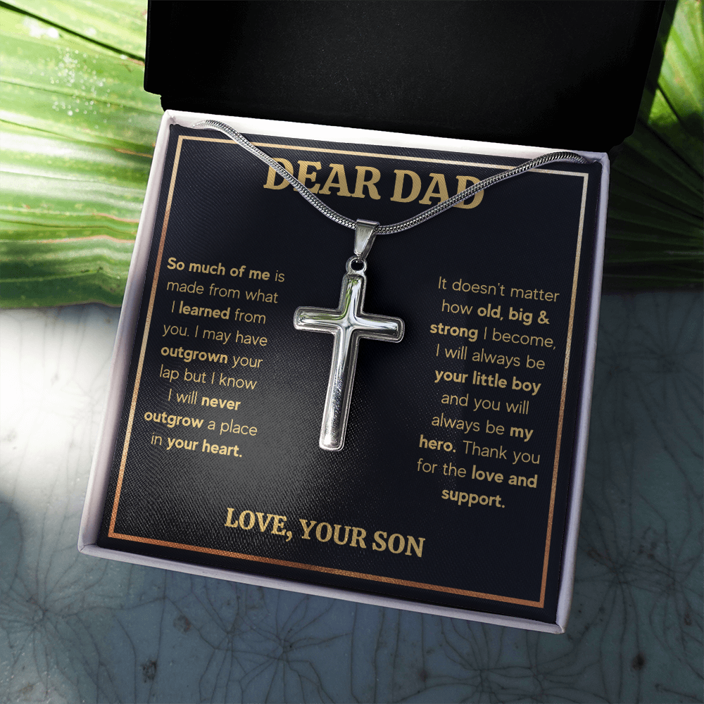 Dad gifts from son, necklace for dad who wants nothing, dad birthday gifts from son, happy birthday dad cross, best dad ever gifts - ON CLOUD NINE GIFTS