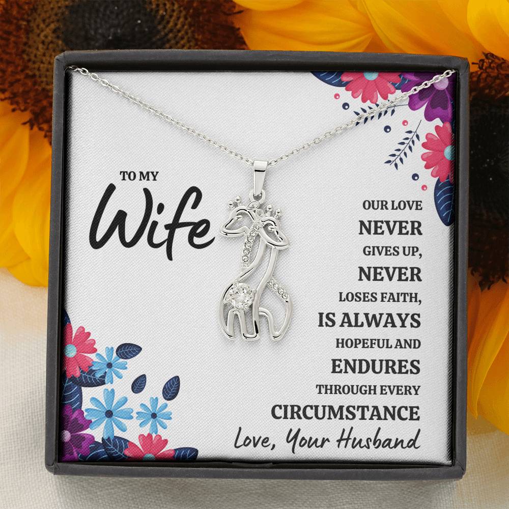 TO MY WIFE "OUR LOVE" GIRAFFE NECKLACE GIFT SET - ON CLOUD NINE GIFTS