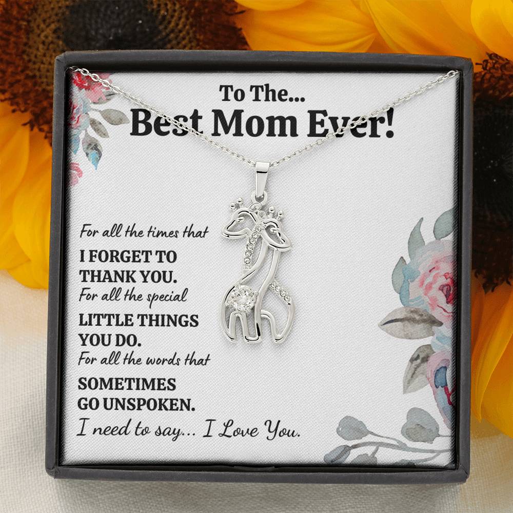 TO THE BEST MOM EVER "FOR ALL" GIRAFFE NECKLACE GIFT SET - ON CLOUD NINE GIFTS