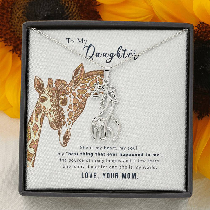 TO MY DAUGHTER "MY WORLD" GIRAFFE NECKLACE GIFT SET - ON CLOUD NINE GIFTS