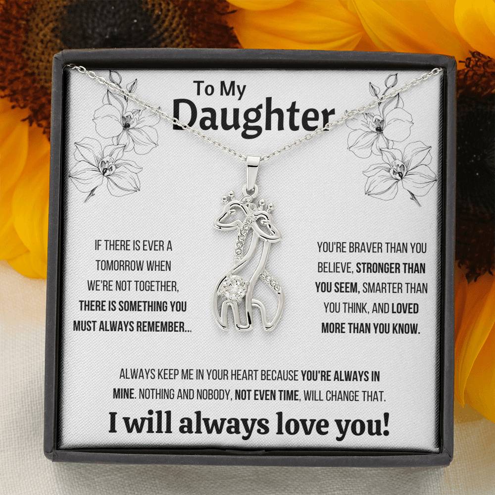 TO MY DAUGHTER "NOT EVEN TIME" GIRAFFE NECKLACE GIFT SET - ON CLOUD NINE GIFTS