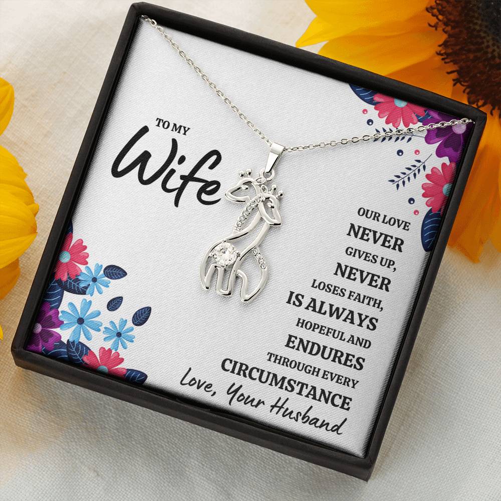 TO MY WIFE "OUR LOVE" GIRAFFE NECKLACE GIFT SET - ON CLOUD NINE GIFTS