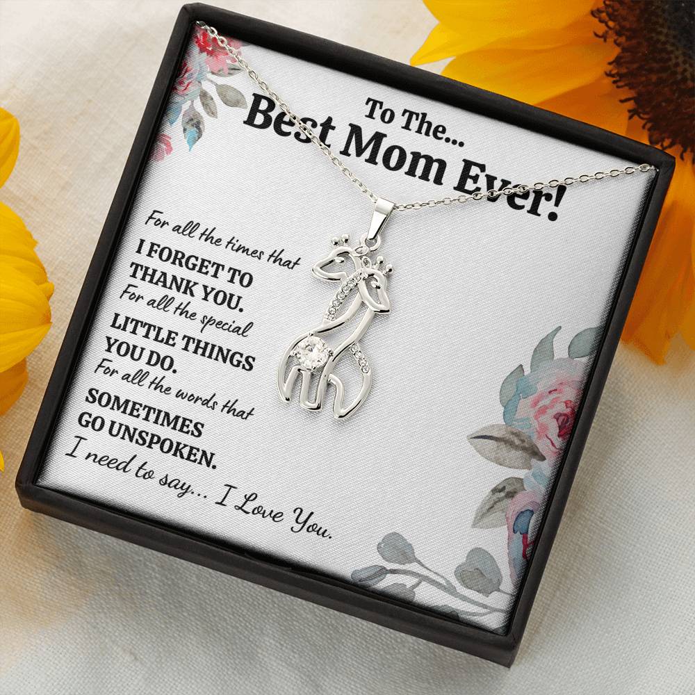 TO THE BEST MOM EVER "FOR ALL" GIRAFFE NECKLACE GIFT SET - ON CLOUD NINE GIFTS