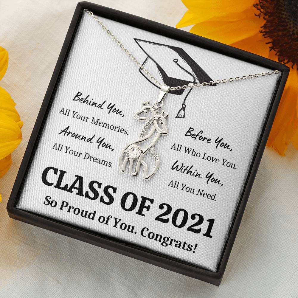 GRADUATION ALL YOU NEED GIRAFFE NECKLACE GIFT SET - ON CLOUD NINE GIFTS