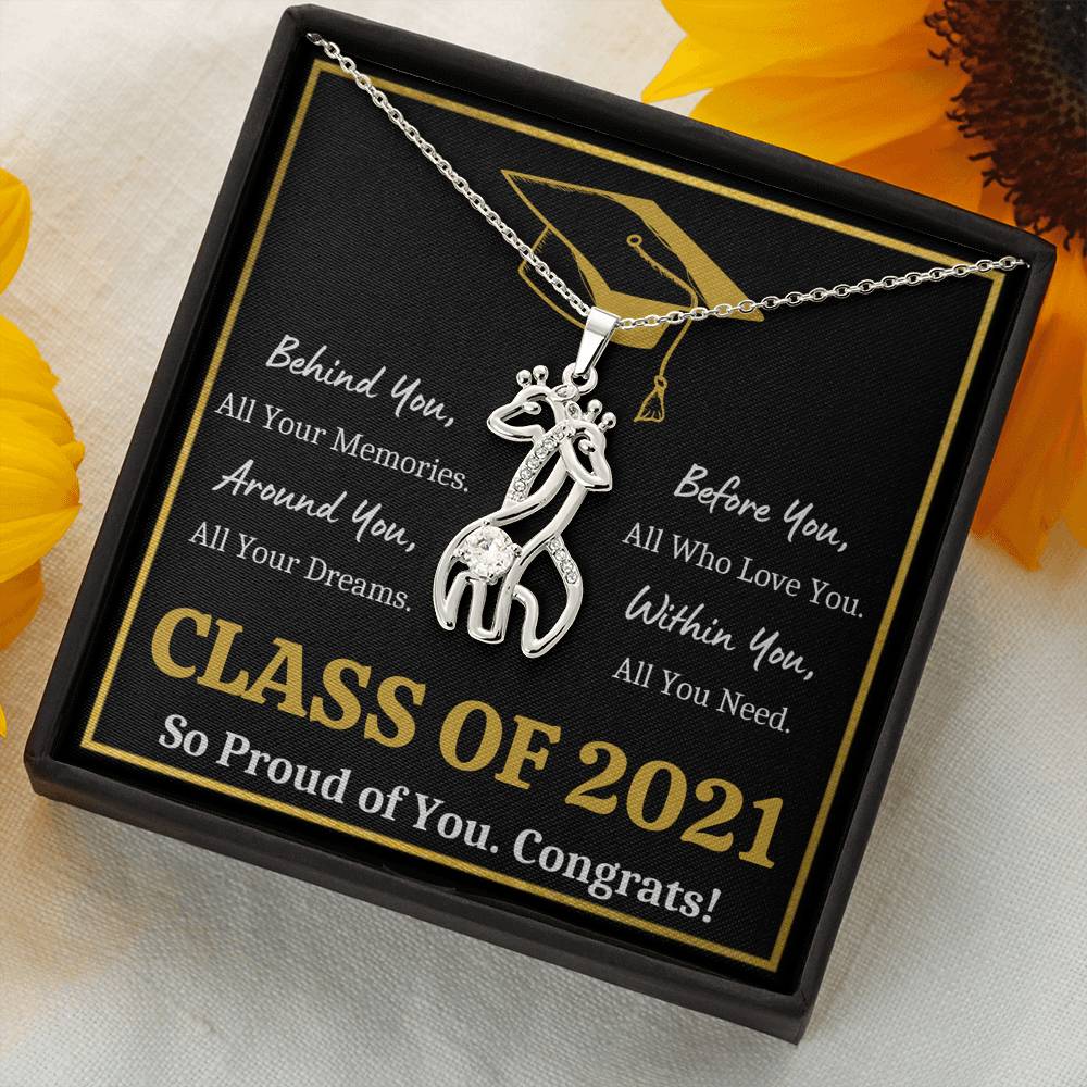 GRADUATION ALL YOU NEED GOLD GIRAFFE NECKLACE GIFT SET - ON CLOUD NINE GIFTS