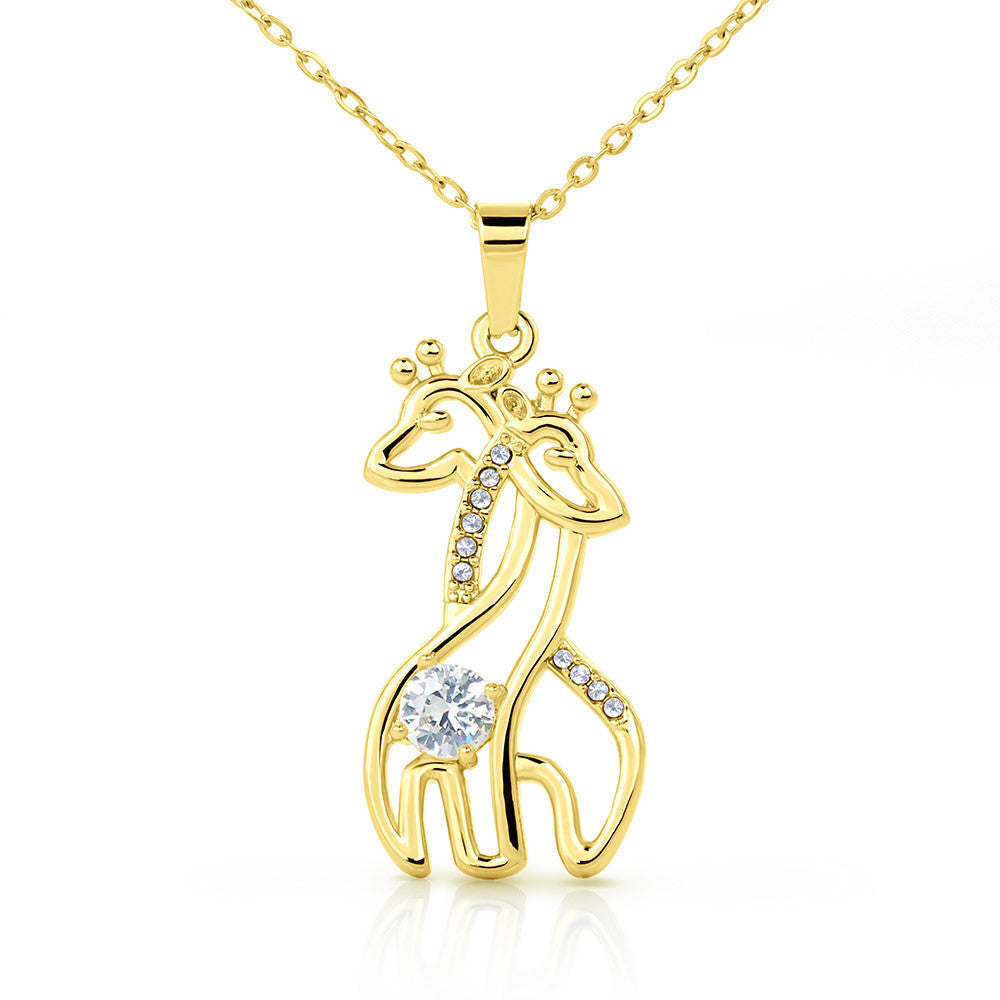 TO MY UNBIOLOGICAL SISTER "CONNECTED BY THE HEART" GIRAFFE NECKLACEE GIFT SET - ON CLOUD NINE GIFTS
