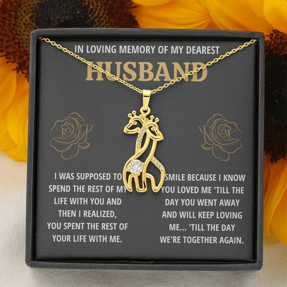 TO MY HUSBAND "LIFE - GOLDEN" REMEMBRANCE GIRAFFE NECKLACE GIFT SET - ON CLOUD NINE GIFTS