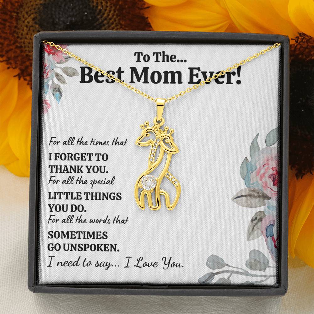 TO THE BEST MOM EVER "FOR ALL" GIRAFFE NECKLACE GIFT SET - ON CLOUD NINE GIFTS