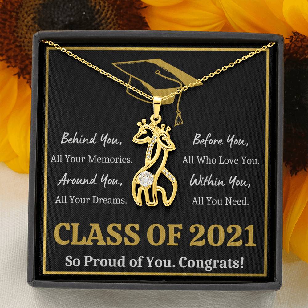 GRADUATION ALL YOU NEED GOLD GIRAFFE NECKLACE GIFT SET - ON CLOUD NINE GIFTS