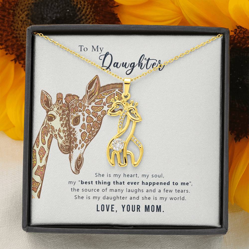 TO MY DAUGHTER "MY WORLD" GIRAFFE NECKLACE GIFT SET - ON CLOUD NINE GIFTS