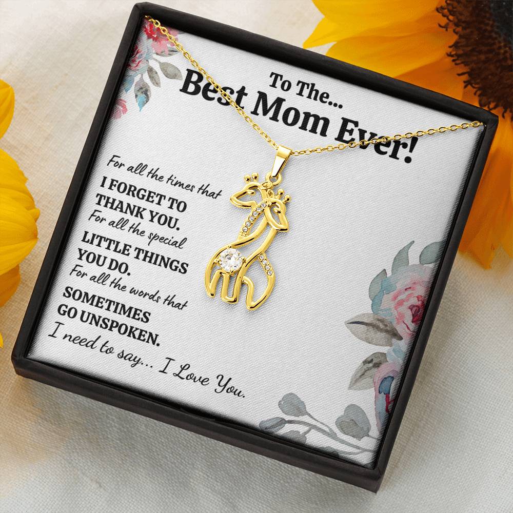 TO THE BEST MOM EVER "FOR ALL" GIRAFFE NECKLACE GIFT SET - ON CLOUD NINE GIFTS