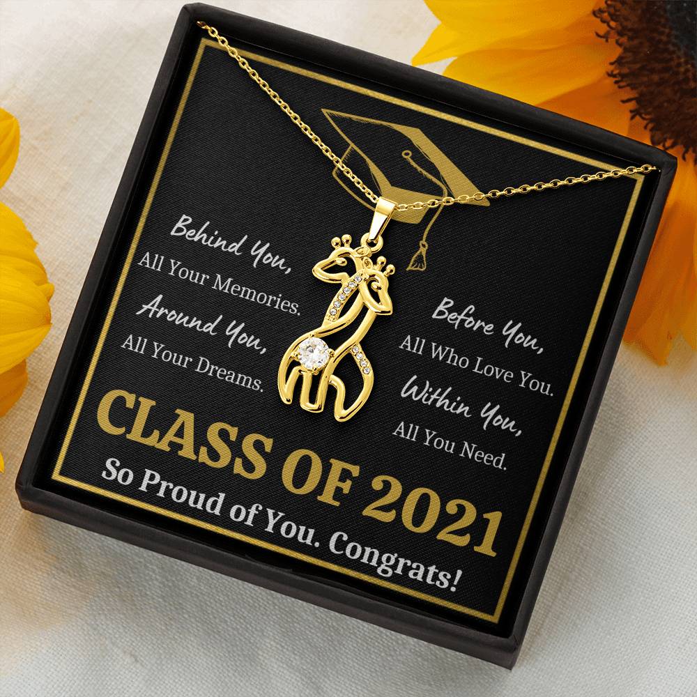 GRADUATION ALL YOU NEED GOLD GIRAFFE NECKLACE GIFT SET - ON CLOUD NINE GIFTS