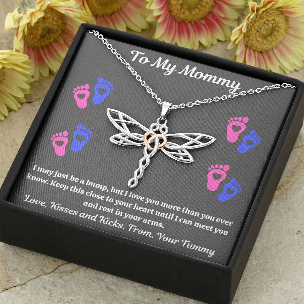 TO MY MOMMY "HEART-FEET" DRAGONFLY NECKLACE GIFT SET - ON CLOUD NINE GIFTS