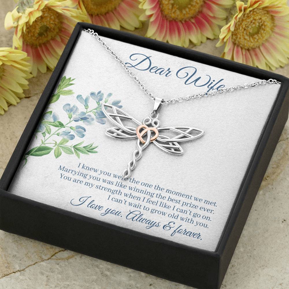 DEAR WIFE "THE ONE" DRAGONFLY NECKLACE GIFT SET - ON CLOUD NINE GIFTS