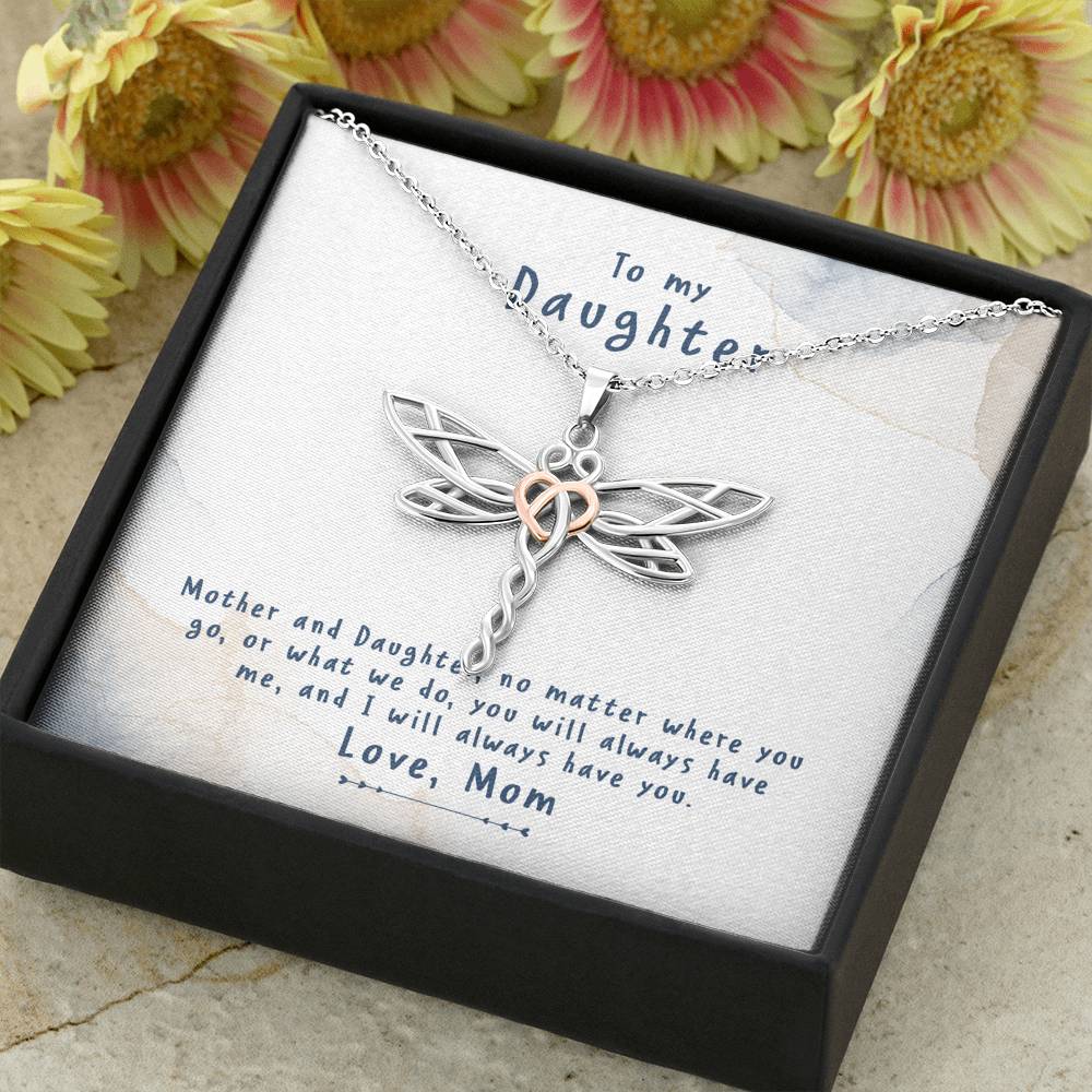 TO MY DAUGHTER "NO MATTER" DRAGONFLY NECKLACE ANNIVERSARY GIFT SET - ON CLOUD NINE GIFTS