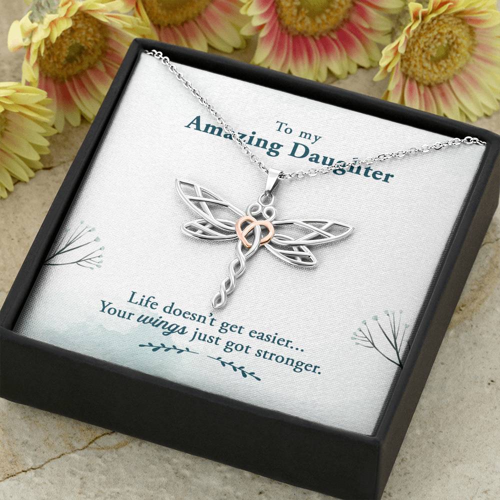 TO MY AMAZING DAUGHTER "WINGS" DRAGONFLY NECKLACE GIFT SET - ON CLOUD NINE GIFTS