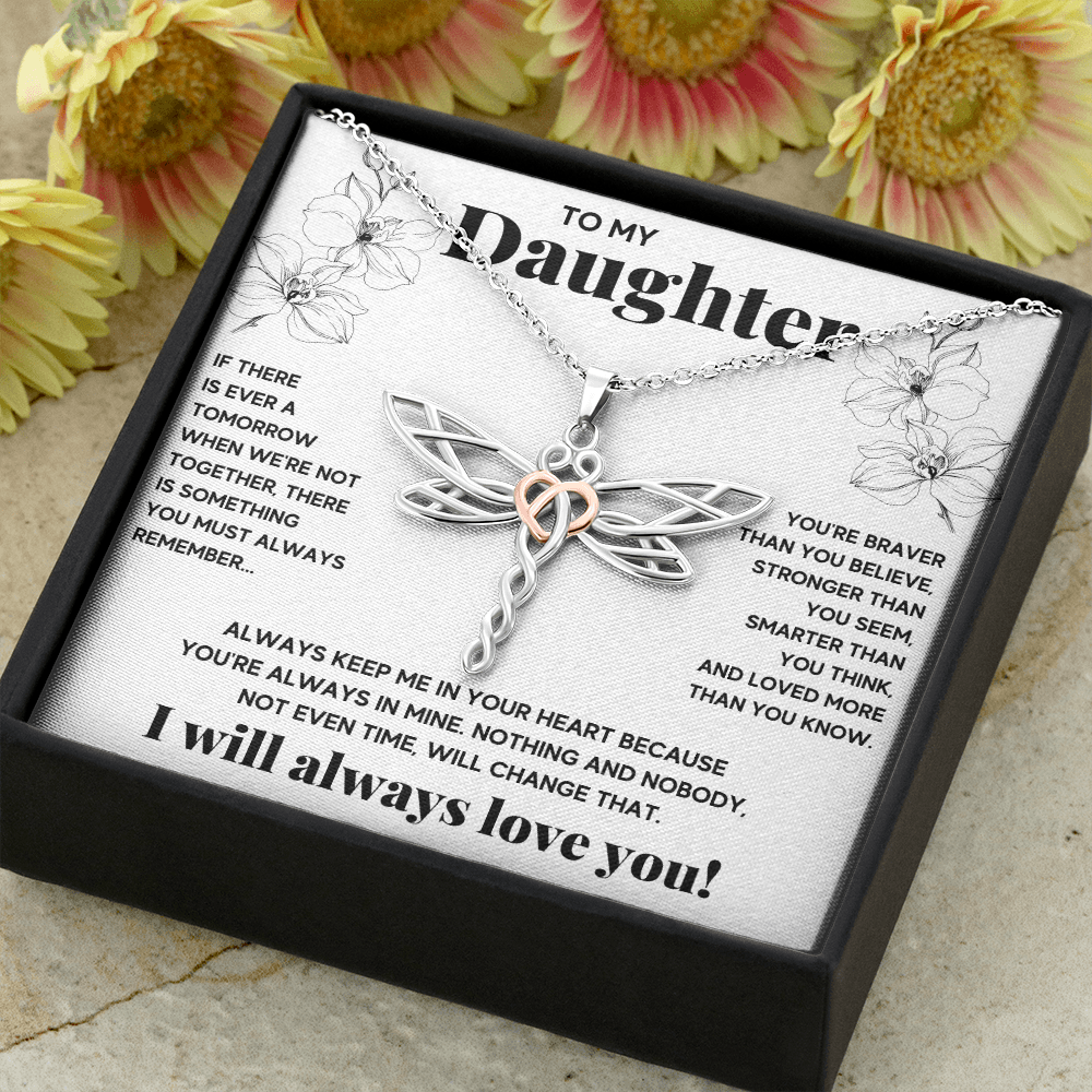 TO MY DAUGHTER NOT EVEN TIME DRAGONFLY NECKLACE GIFT SET - ON CLOUD NINE GIFTS